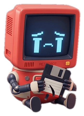 ASCA Tech mascot — Retrobot, a friendly retro CRT computer character