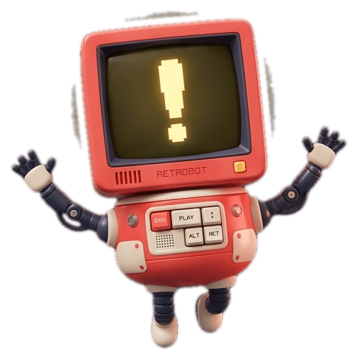 ASCA Tech mascot — Retrobot, a friendly retro CRT computer character