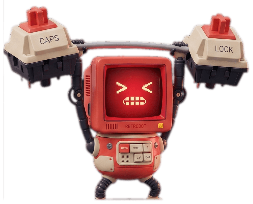 ASCA Tech mascot — Retrobot, a friendly retro CRT computer character