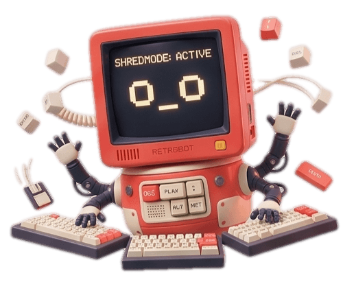 ASCA Tech mascot — Retrobot, a friendly retro CRT computer character