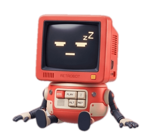 ASCA Tech mascot — Retrobot, a friendly retro CRT computer character
